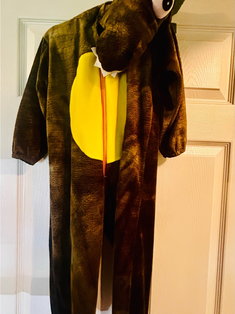 Kids Plush Dinosaur Costume - Green with Yellow Belly 3t-4t
